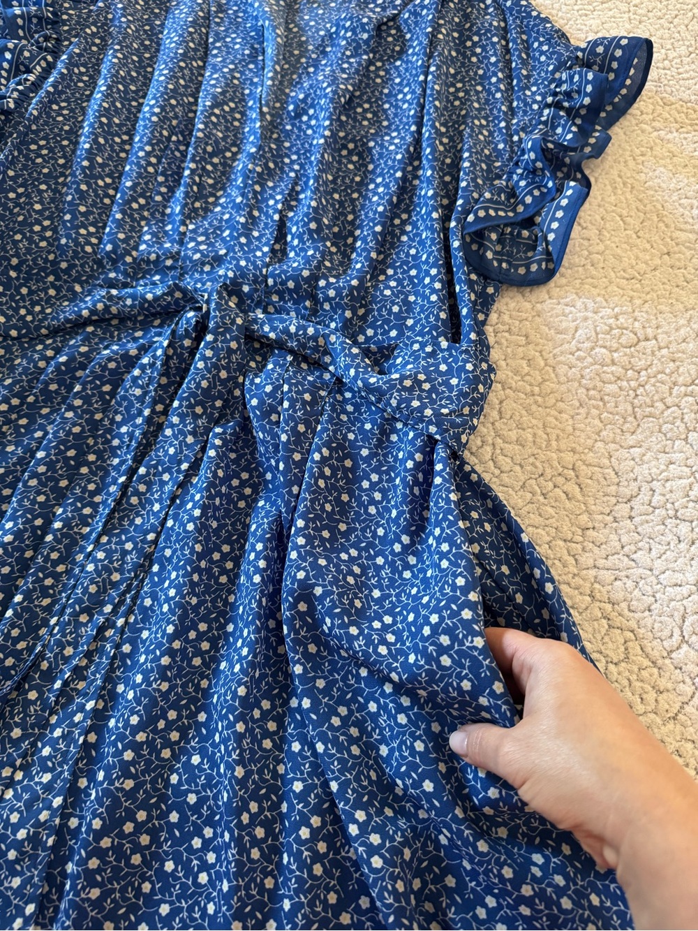 Max Studio Floral Belted Midi Dress Size XL - Picture 10 of 12